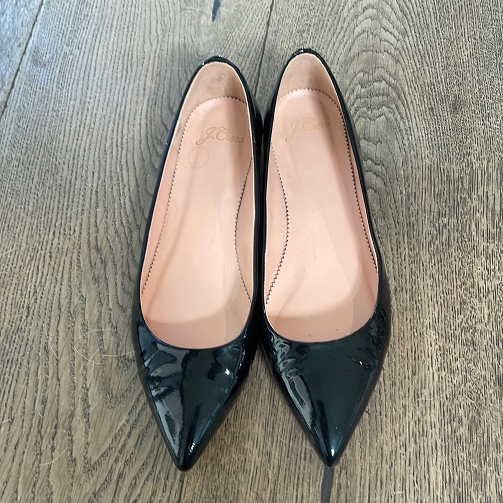 J.Crew black patent flats
